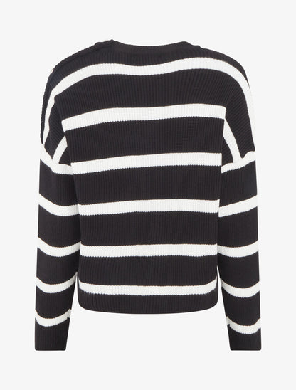 Pull rayé boutonné à l&