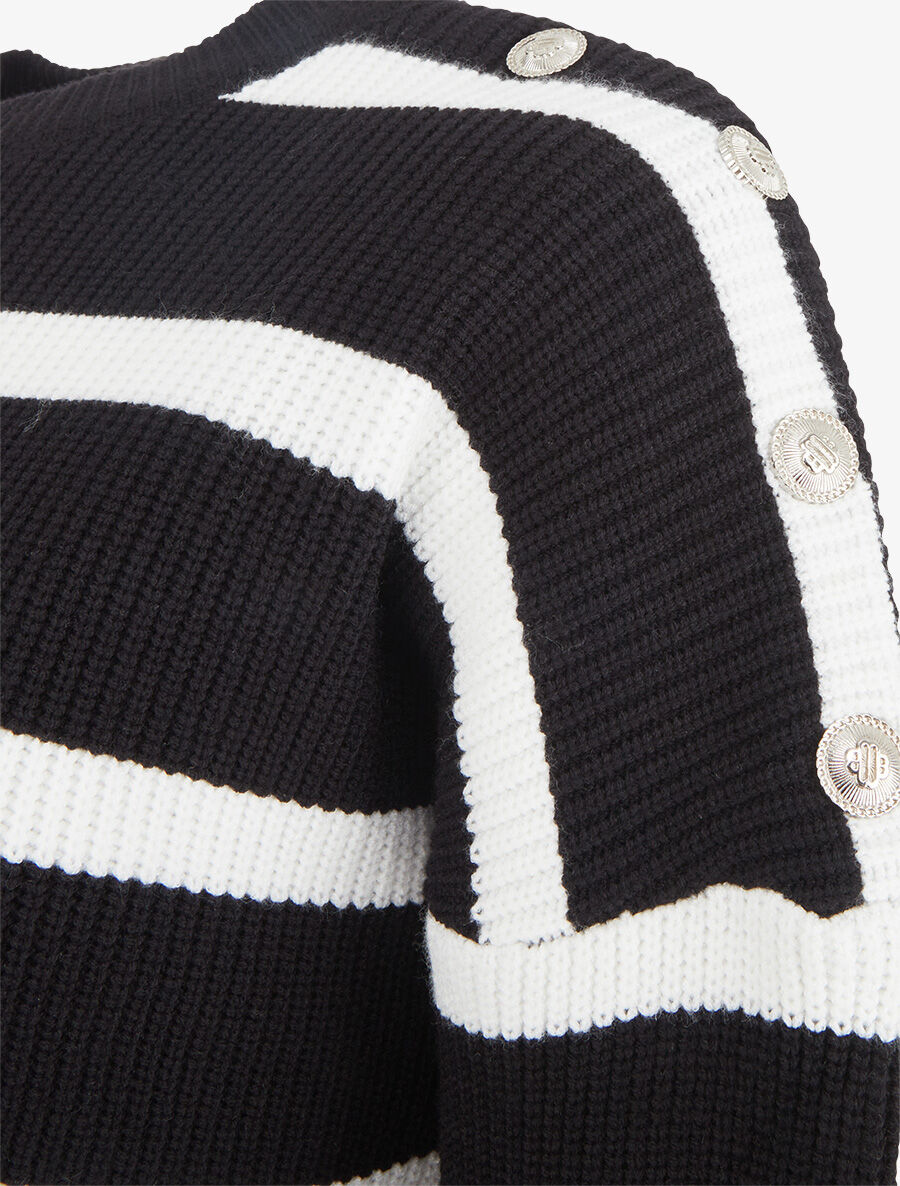 Pull rayé boutonné à l&