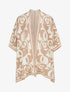 Poncho à imprimé floral - Camel - 4