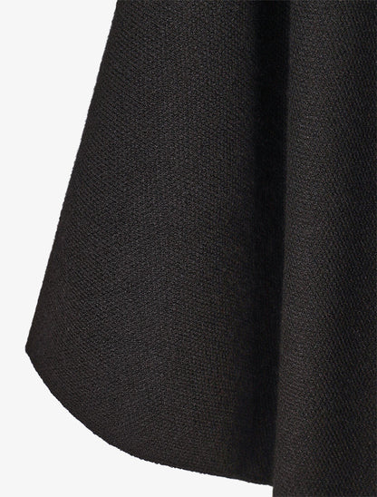 Poncho uni et franges - Noir - 3