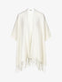 Poncho uni et franges - Crème - 1