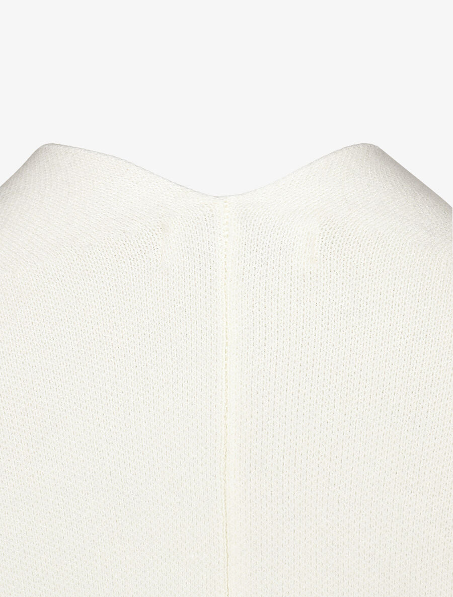 Poncho uni et franges - Crème - 3