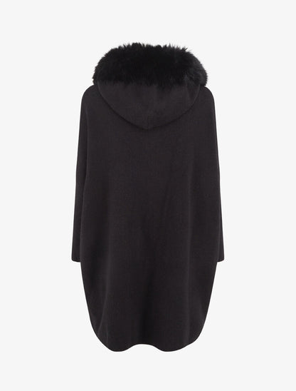 Gilet long uni à boutons à bascule - Noir - 2