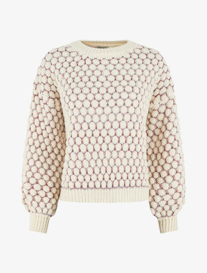 Pull irisé en maille effet écailles - Écru - 5