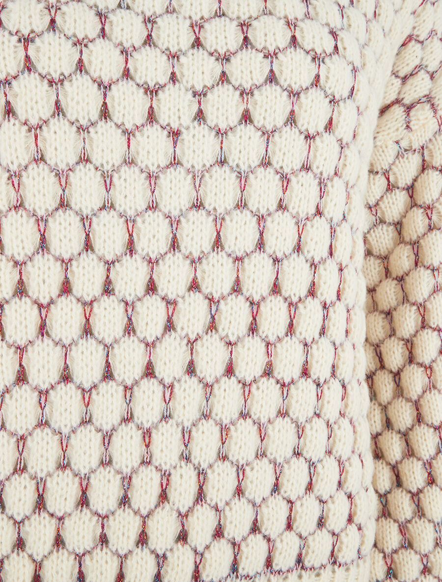 Pull irisé en maille effet écailles - Écru - 3