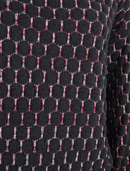 Pull irisé en maille effet écailles - Noir - 3
