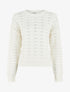 Pull uni coupe droite maille fantaisie - Blanc - 1