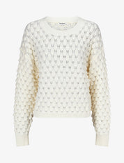 Pull en maille uni texturé - Crème - 4
