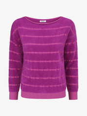 Pull fluffy à bords côtelés - Fushia - 5