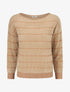 Pull fluffy à bords côtelés - Beige - 4