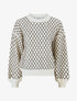 Pull uni à motif stylisé - Blanc - 1