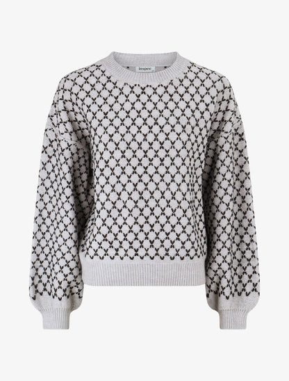 Pull uni à motif stylisé - Gris - 1