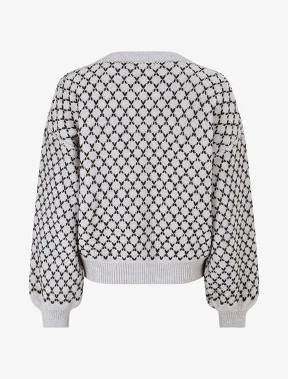 Pull uni à motif stylisé - Gris - 2