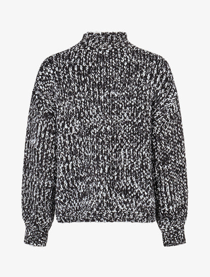 Pull en maille effet moucheté - Noir - 2