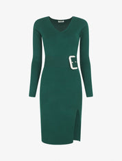 Robe pull à ceinture strassé trompe-l&