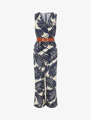 Combinaison sans manches imprimé tropical - Marine - 4