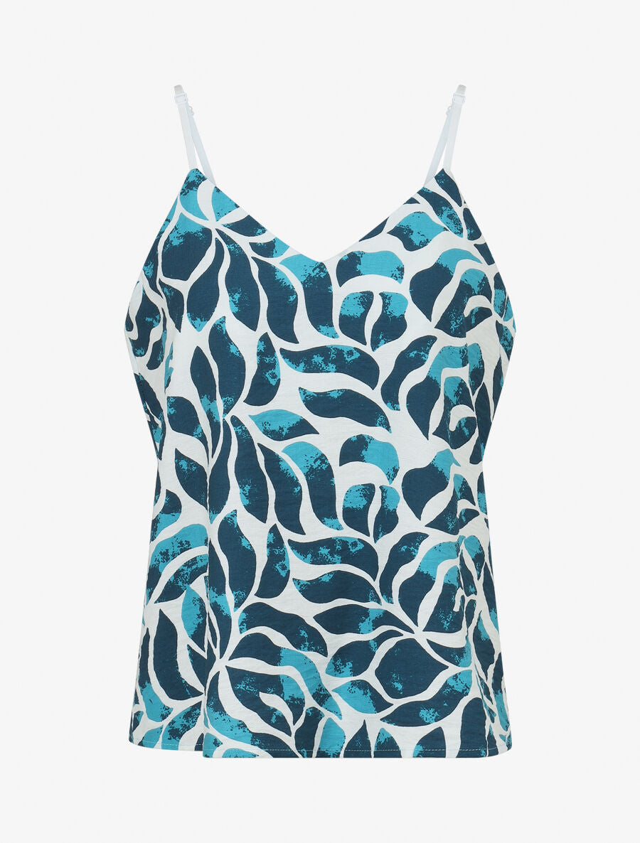 Ensemble caraco et pantalon imprimé abstrait - Turquoise - 2