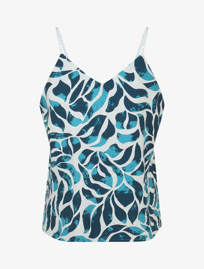 Ensemble caraco et pantalon imprimé abstrait - Turquoise - 3