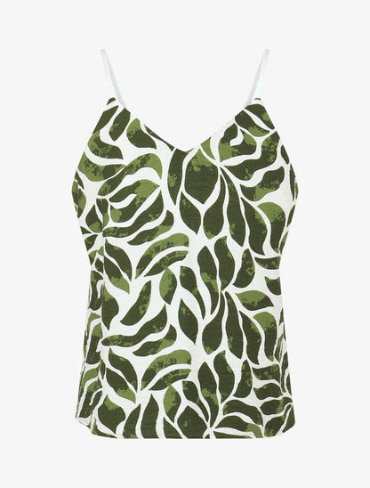 Ensemble caraco et pantalon imprimé abstrait - Vert - 3
