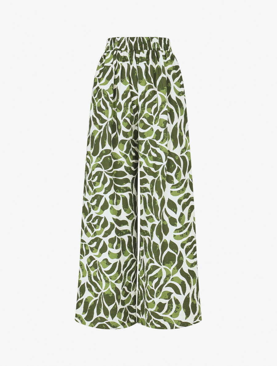 Ensemble caraco et pantalon imprimé abstrait - Vert - 4