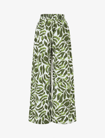 Ensemble caraco et pantalon imprimé abstrait - Vert - 5