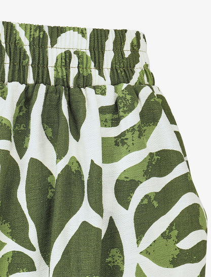 Ensemble caraco et pantalon imprimé abstrait - Vert - 6