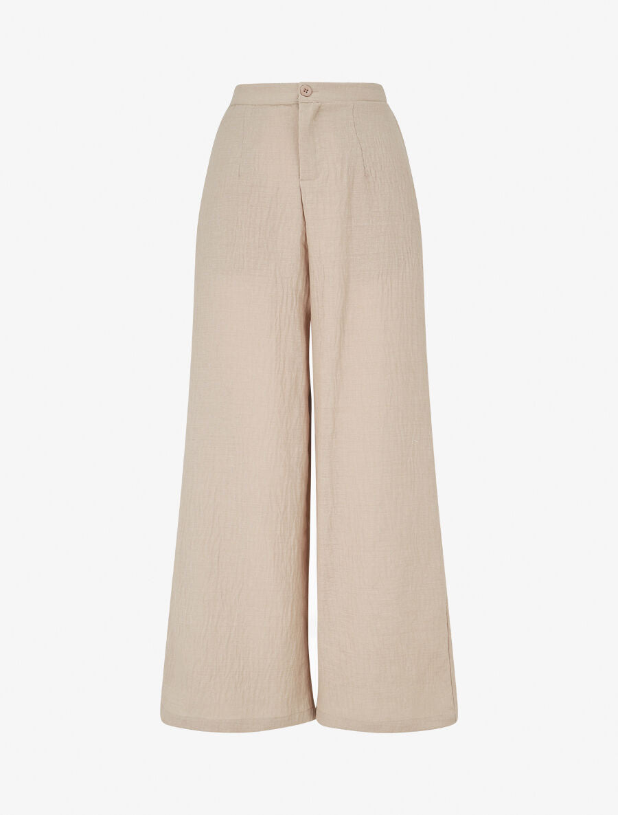Ensemble top sans manches et pantalon - Beige - 4