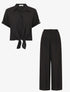 Ensemble top à nouer et pantalon - Noir - 7