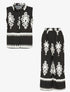 Ensemble top sans manches et pantalon imprimé ikat - Noir - 7
