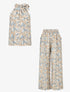 Ensemble top sans manches et pantalon imprimé wax - Beige - 1