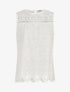 Top droit sans manches en broderie anglaise - Blanc - 1