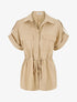 Chemise unie droite effet lin - Beige - 1