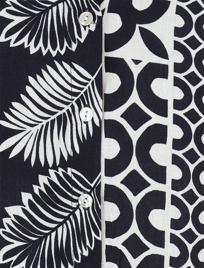Chemise ample manches courtes imprimé tropical - Marine - 3