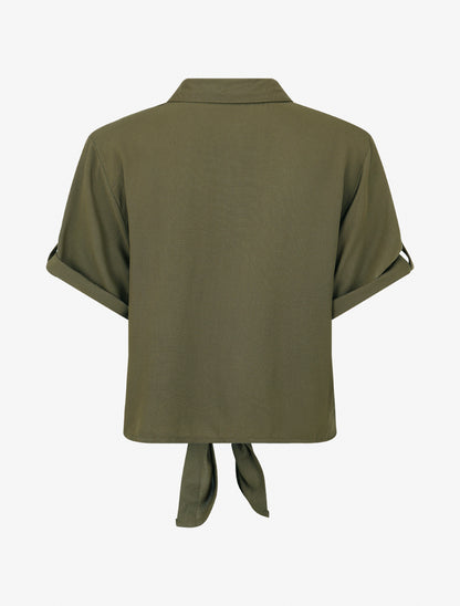 Top uni à nouer - Kaki - 2