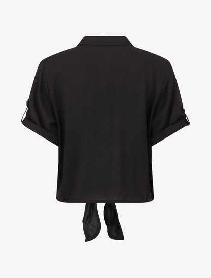 Top uni à nouer - Noir - 2