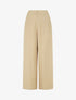 Pantalon uni fluide à taille élastiquée - Beige - 1