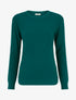 Pull droit côtelé à boutons décoratifs - Vert bouteille - 1