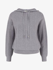 Pull à capuche effet tressé coupe droite - Gris - 1