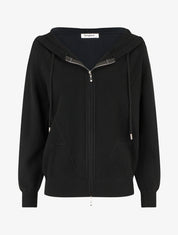 Sweat à capuche en maille - Noir - 1