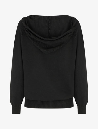 Sweat à capuche en maille - Noir - 2