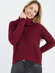 Maglione dritto a collo alto - Feccia di vino