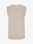 Pull sans manches droit à col V - Taupe clair - 1