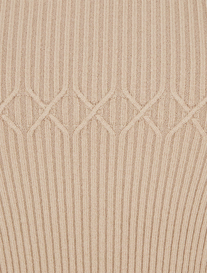 Pull côtelé à boutons décoratifs - Taupe - 3