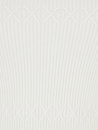 Pull côtelé à boutons décoratifs - Crème - 3