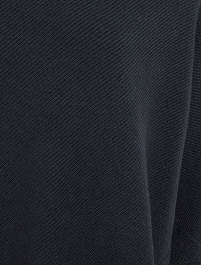Poncho asymétrique à manches longues - Noir - 3