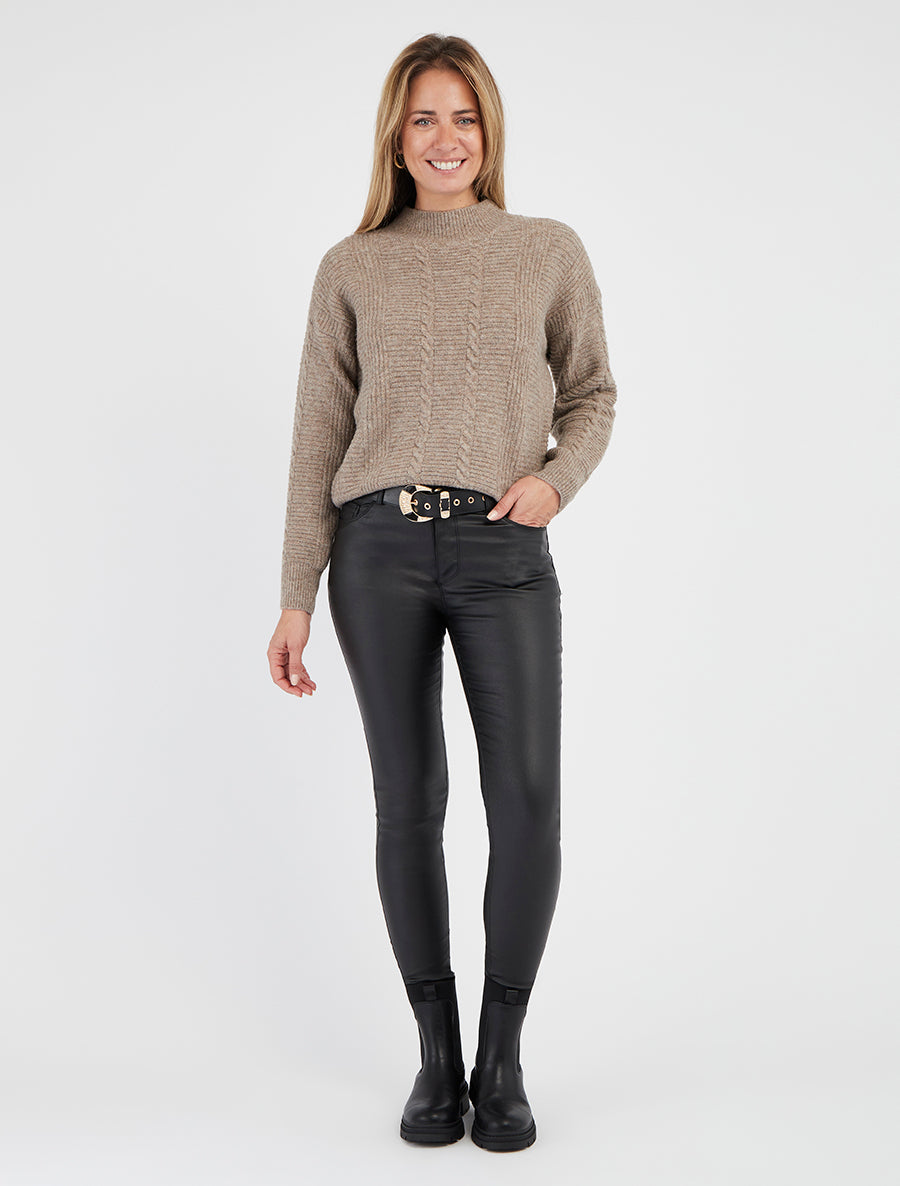 Maglione a tinta unita in maglia testurizzata. - Talpa