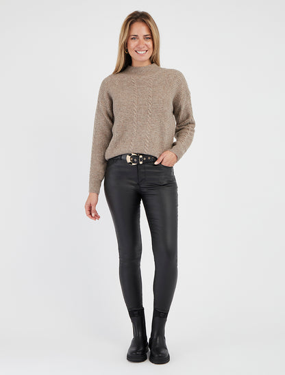 Maglione a tinta unita in maglia testurizzata. - Talpa