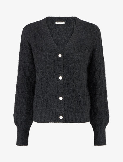 Gilet duveteux à détail irisé - Noir - 1