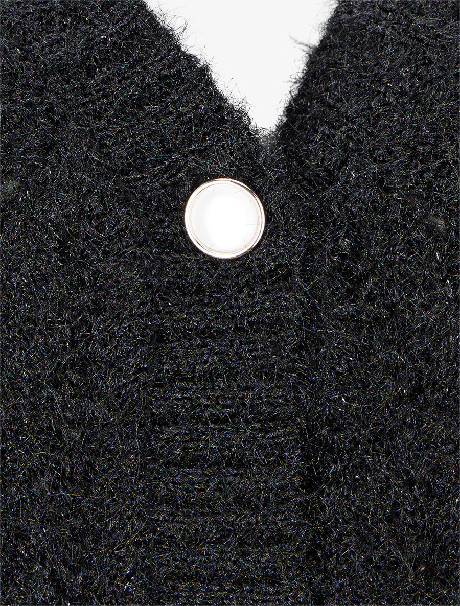 Gilet duveteux à détail irisé - Noir - 3
