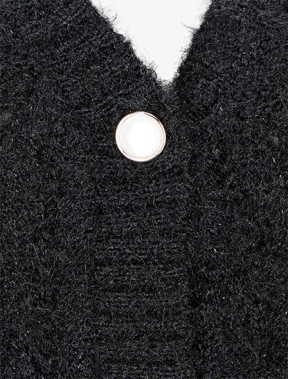 Gilet duveteux à détail irisé - Noir - 3